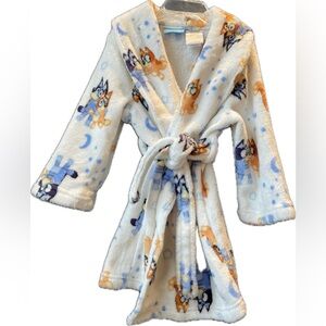 Bluey kids Cartoon Character Pajama Robe - White and Blue